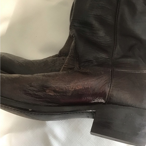 Evenin’ Star Boots Brown Ostrich & Leather Men’s Size 9 Narrow, Women Size 10.5N - Picture 9 of 9